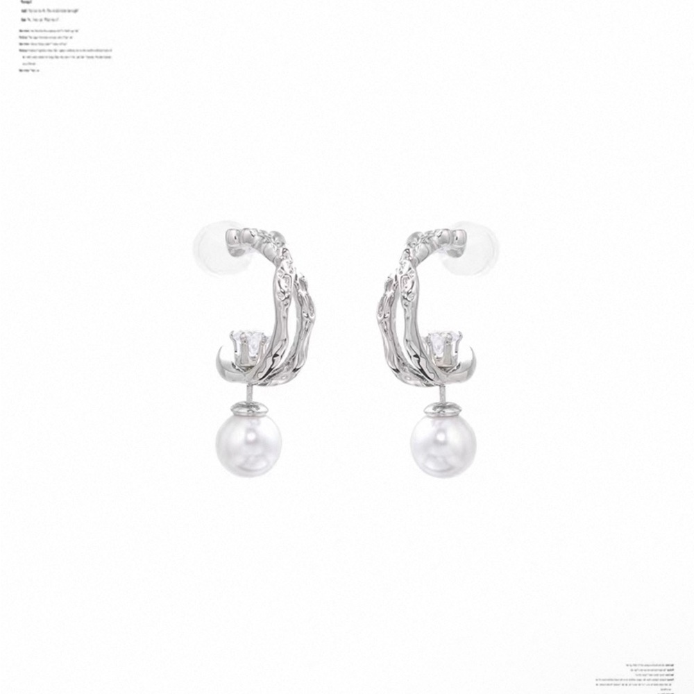 Elegant Silver Pearl Drop Earrings